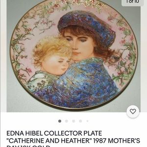 The Edna Hibel Mother’s Day plate 1987 Catherine and Heather